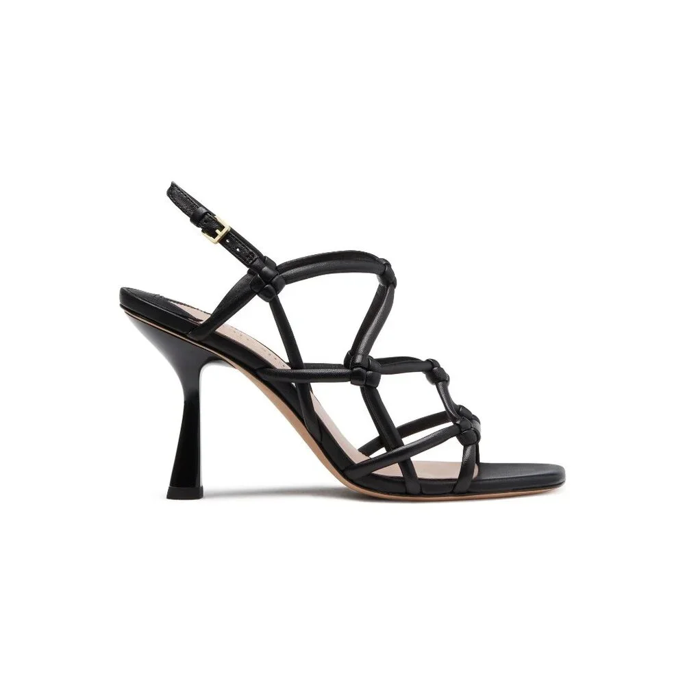 🆕KATE SPADE Coco Slingback High Heel Shoes Leather 8 Black - Picture 4 of 15